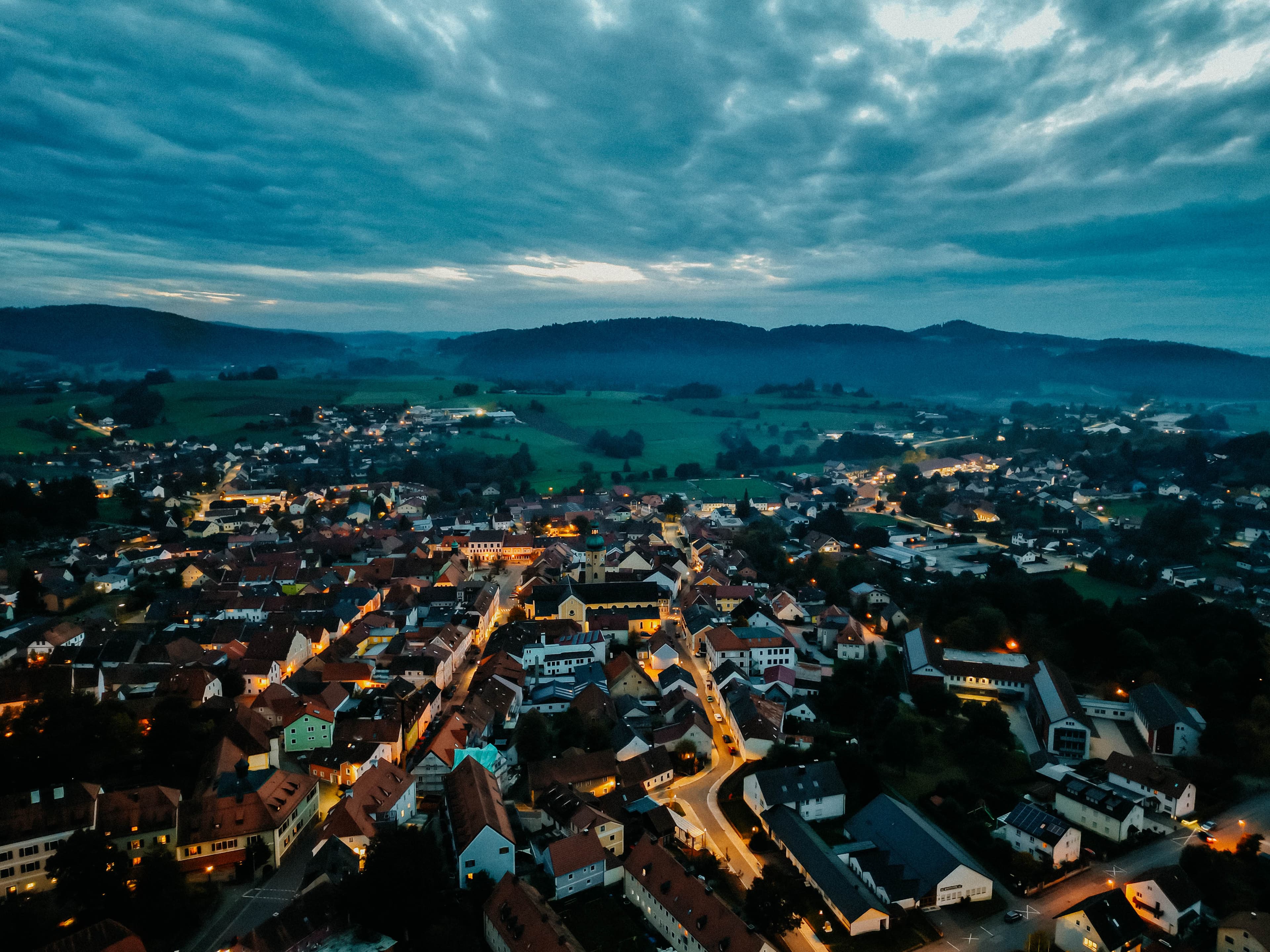 Aerial view of Waldmünchen – setting of the Trenck Festival